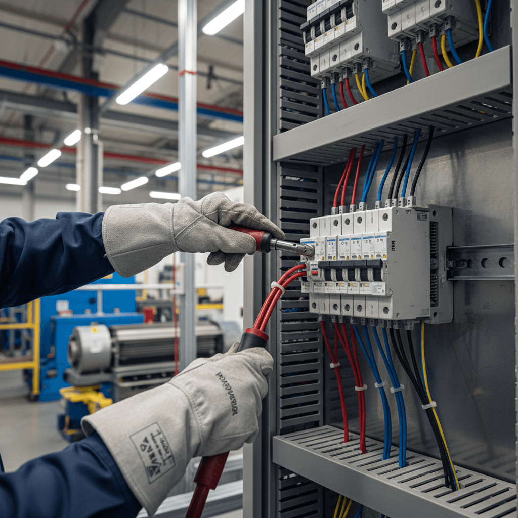 Electrical panel installation with proper safety protocols
